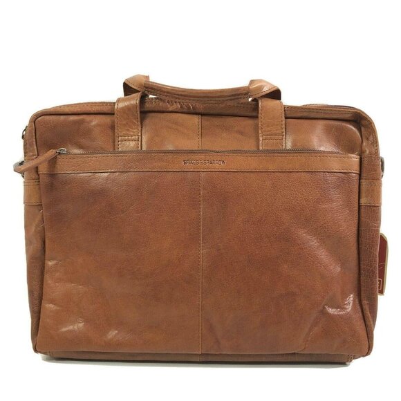 Spikes & Sparrow Business Laptop Bag Premium Leather Sawyer Brandy Cognac - Picture 2 of 12